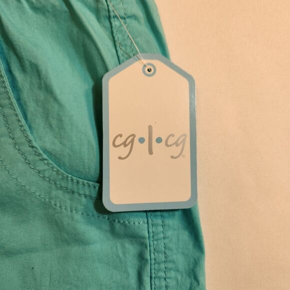 Cg.l.cg Womens Shorts Sz Medium Aqua Blue Green Comfort Waist 5" Inseam Pockets - Picture 9 of 16